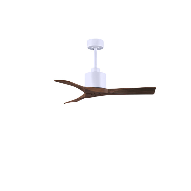 Nan 42" Ceiling Fan In Blades, Matte White, Walnut Tone