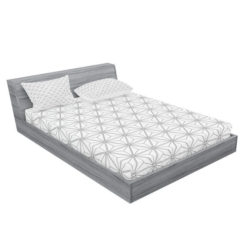 Microfiber Geometric Sheet Set, Queen Sheet Set with Fitted Sheet