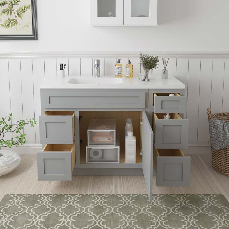 Base de meuble-lavabo simple 48 po seulement, Gris