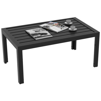 Natteal Rectangular Steel Outdoor Coffee Table - 101.5 cm W 61 cm D