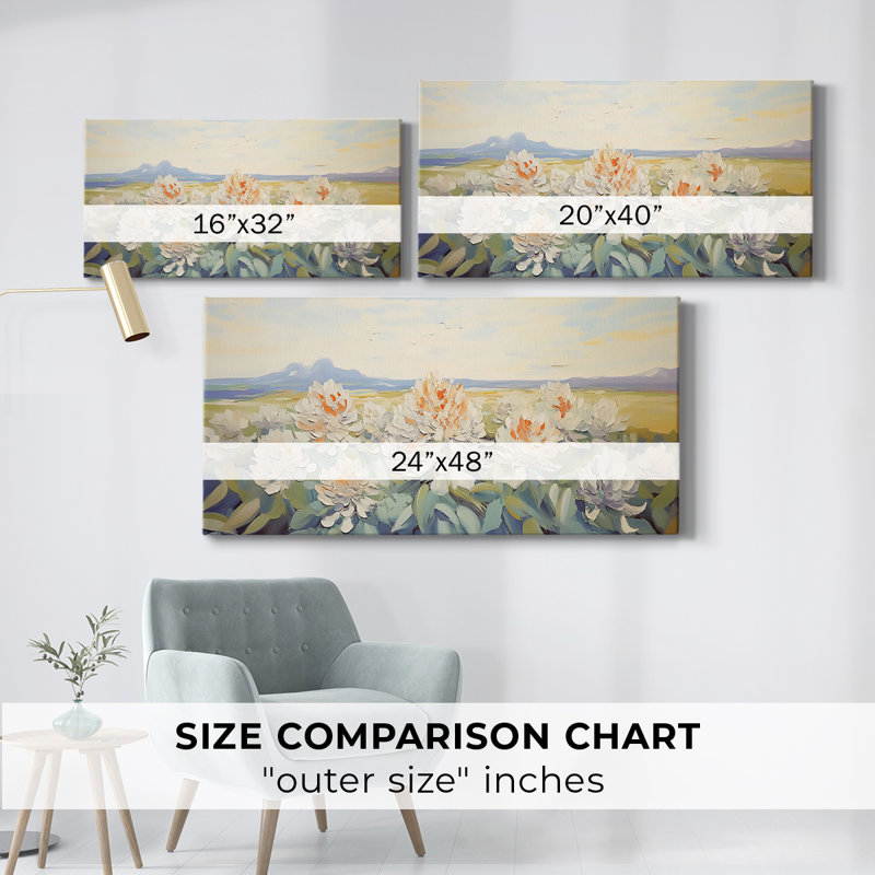 Botanical Series-CXC- Toile tendue avec châssis tendue, prête à être accrochée, H 21 po x l 41 po, Doré