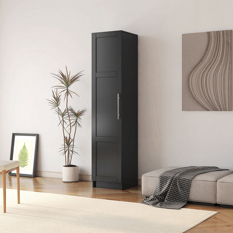Stackable Wall Mounted Storage Bookcase, 15.75" D X 15.75" W X 70.87" H,Black