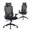 Chaise de bureau ergonomique à dossier haut en maille avec accoudoirs 3D Nouhaus Apertura - Chaise de bureau moderne grise avec support lombaire réglable-1372598494