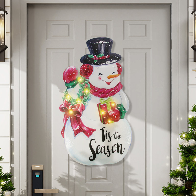 Enseigne de Noël pré-éclairée 26 pouces - Bonhomme de neige