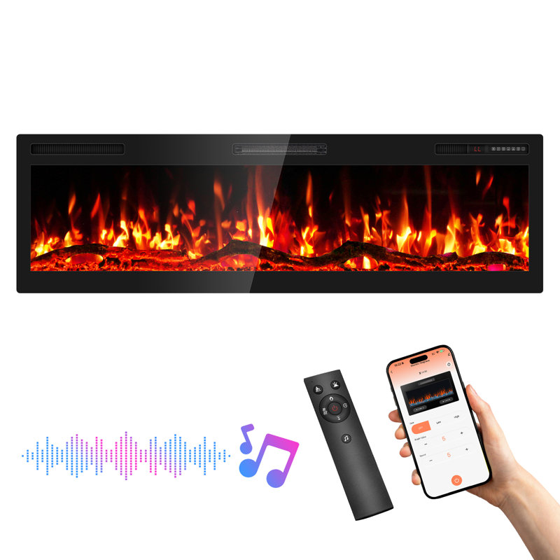 Foyer électrique Smart WiFi, 17.36"H x 60"W x 4.92"D