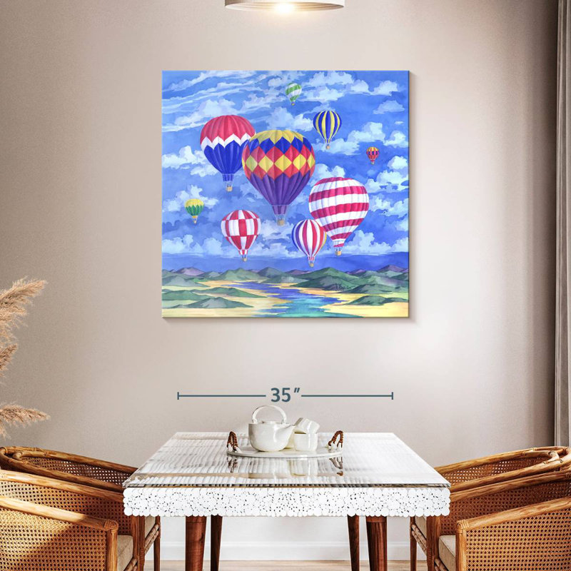 Ballons au-dessus de la rivière Mehar, H 39 po x l 39 po