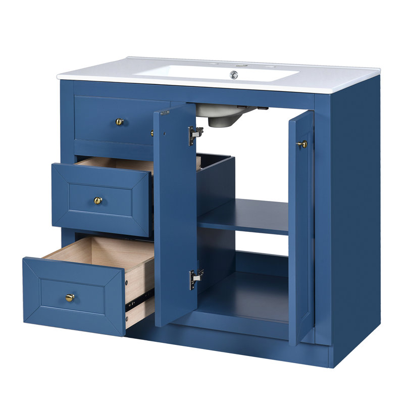 36'' Single Bathroom Vanity With Ceramic Top