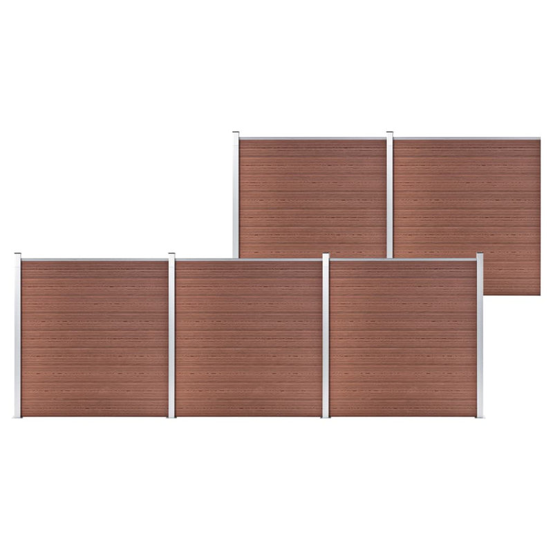Reyyan 186cm H x 170cm W Composite Yard/Privacy Fence, Brown