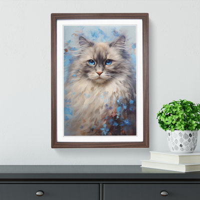 Ragdoll Cat Contemporary No.2 - Single Picture Frame Print on Wood