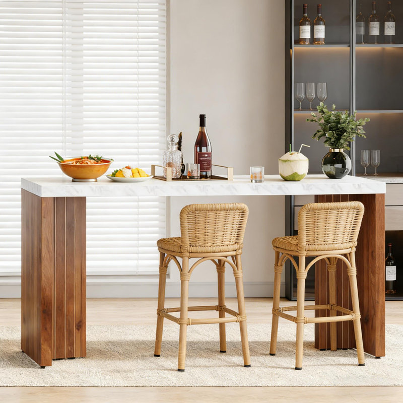 Ensemble de table de salle à manger moderne en bois, de bar et de table de conversation polyvalente | Idée de cadeau