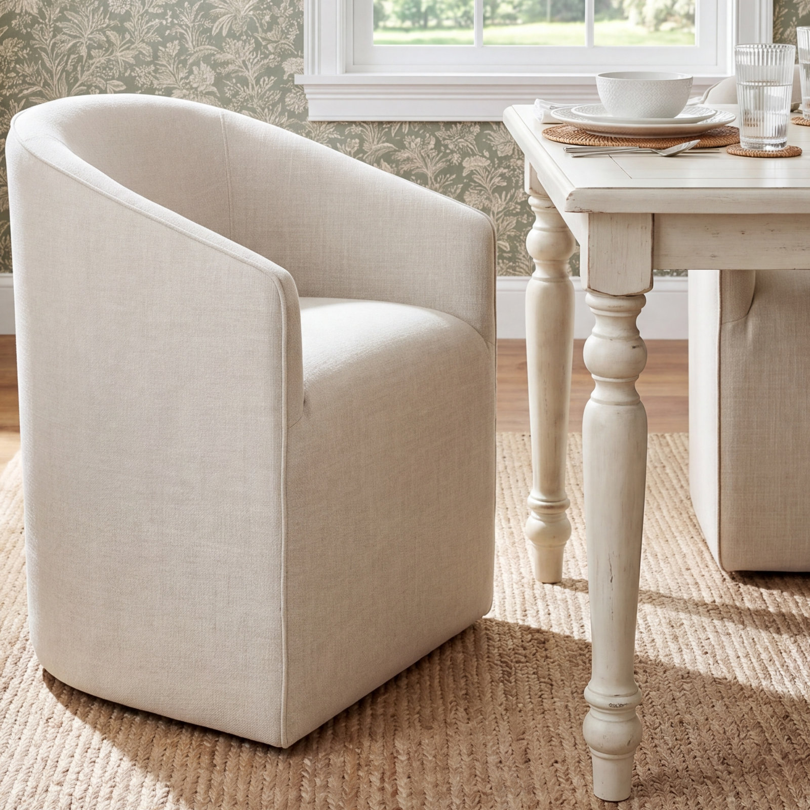 Concorde Dining Chair, Effie Indigo Performance Linen