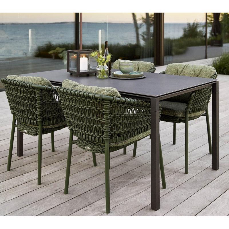 Pure Outdoor Dining Table, Lava Gray/Nero Black, 28.8" H x 39.4" W x 110.3" D