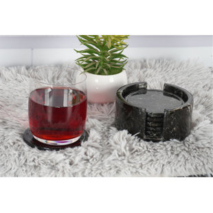 Red Barrel Studio® Animal Print Cork Round Coaster Set With Holder