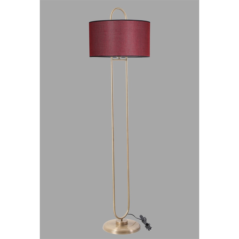 Abbotsford 170cm Traditional Floor Lamp, Claret Red, Gold