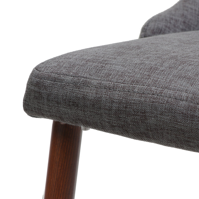 Chaise d'appoint rembourrée Darton, Gris / Noyer foncé