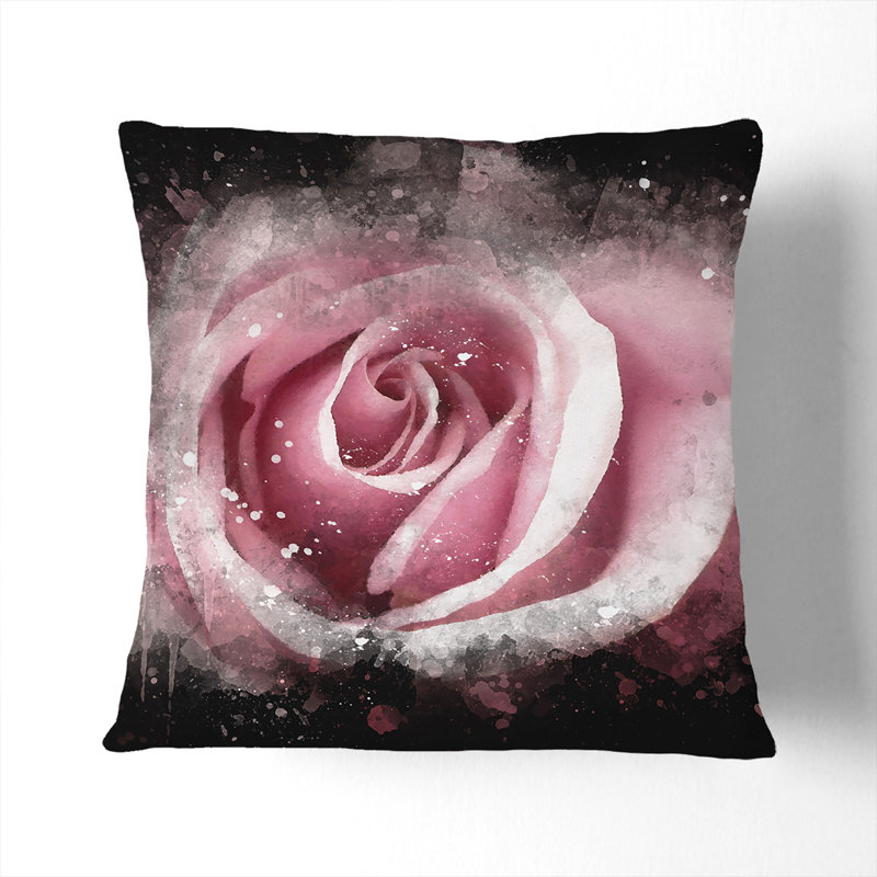 Pretty Rose Flower Cushion with Filling, 55cm H x 55cm W x 20cm D