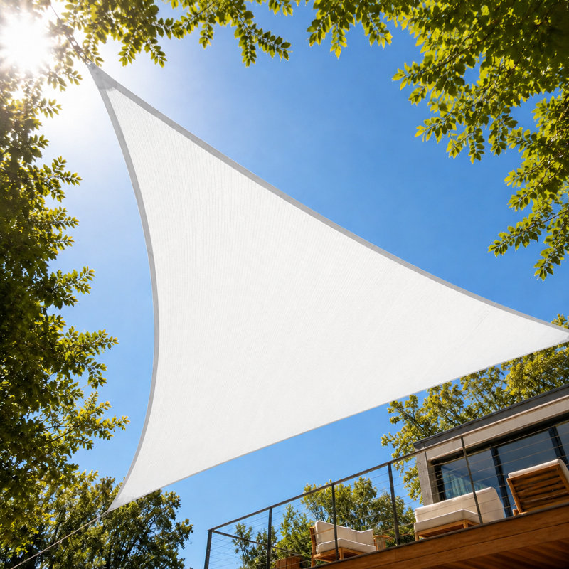 Toile d'ombrage triangulaire 22 ', Blanc, 17 pi x 17 pi x 17 pi