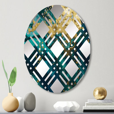 Miroir décoratif sarcelle et or Magic I - Plaid MIR102680 O