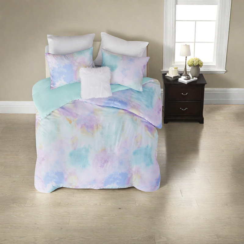 Ensemble de literie Dreamy Watercolor Tie Dye, polyester, décoration de chambre artistique