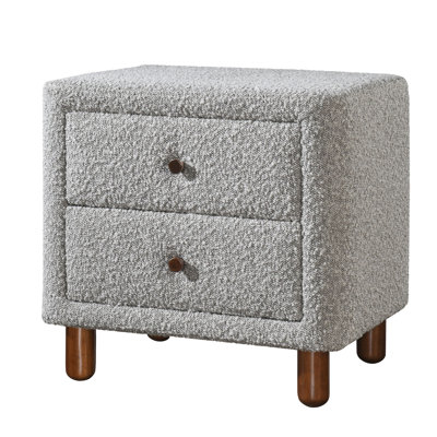 Table de chevet 2 tiroirs Grey Boucle