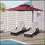 Parasol de patio décalé sophistiqué de 10 pi, parasol suspendu en porte-à-faux, forme carrée, base en aluminium croisée, inclinable, rotation à 360 degrés-365424800