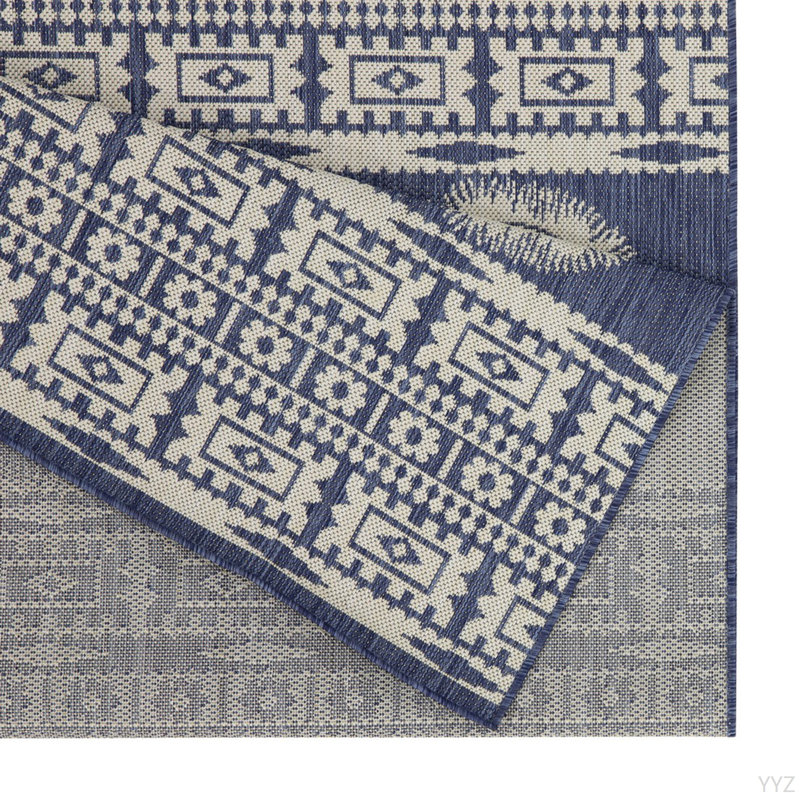 Rayon de soleil bleu 3 po X 7 pi 3 po Tapis intérieur / extérieur, Rectangle 5 pi 3 po x 7 pi 3 po