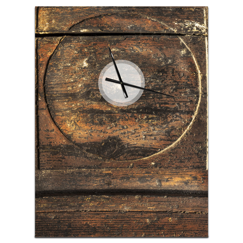 Détail d'une vieille porte - horloge murale abstraite, Moyen
