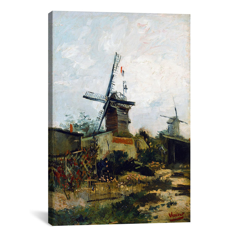 «Montmartre with Mills and Légumes Gardens» par Vincent van Gogh, reproduction d'art sur toile, H 18 po x l 12 po x P 0,75 po