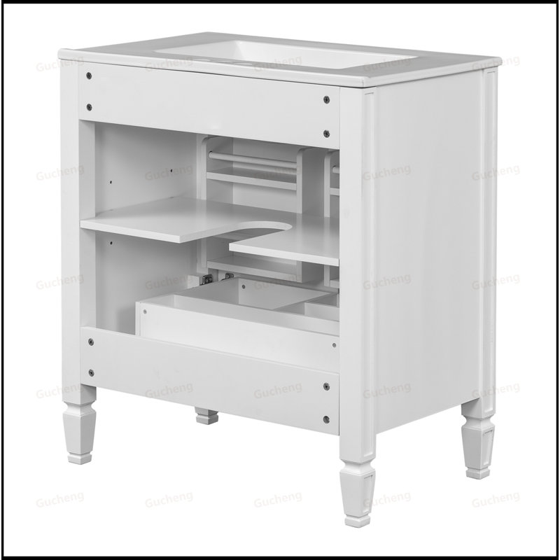 Meuble-lavabo 30 po avec lavabo et tablette, Blanc