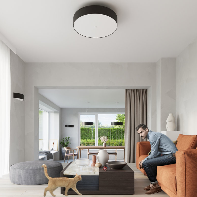Skala Semi Flush Mount, Black, 16cm H x 60 cm W x 60 cm D