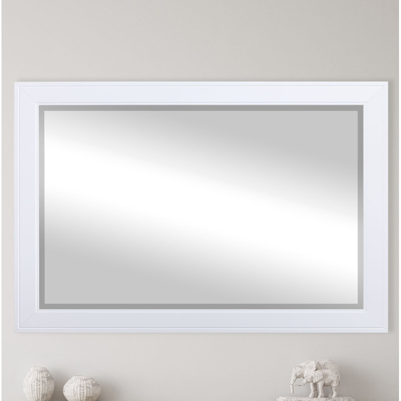Duval Flat Wall Mirror, White, 38" x 34"