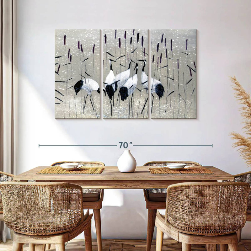 Brampt Crane Birds In The Reeds, 36" H x 57" W