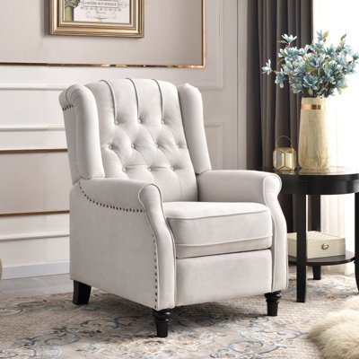 Fauteuil inclinable classique à dossier poussé de 29,5 po de large avec dossier et rivets