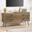 Commode 4 tiroirs, meuble télé 4 tiroirs pour commode, commode pour chambre à coucher, commode pour chambre à coucher, commode pour salon, couloir, l 47,2 po x P 15,7 po x H 23,6 po, noyer rustique