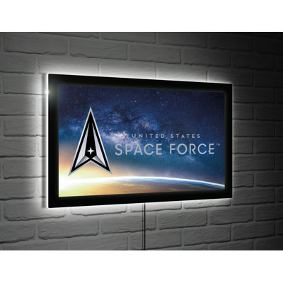 18"H x 11"L LED Wall Decor, Edgelite, Rectangle, Space Force