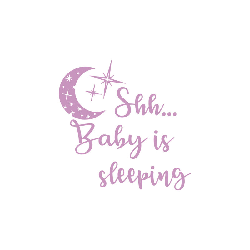 Shh... décalcomanie murale "baby is sleep" Bedell, Lilas