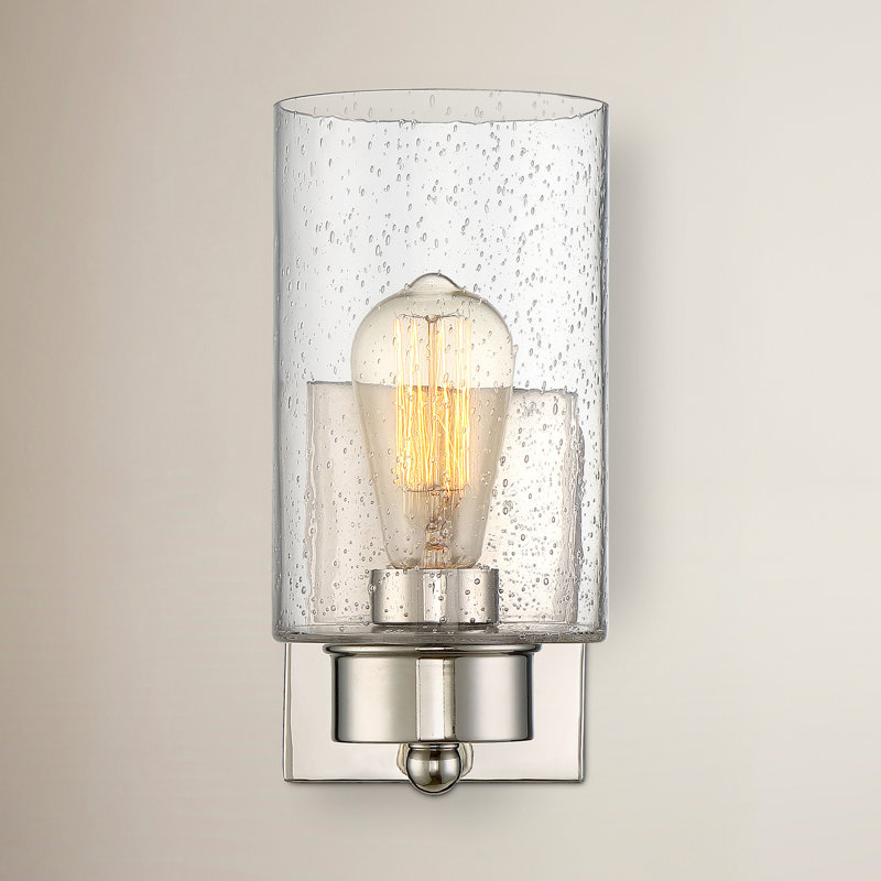 Applique murale à 1 lumière à intensité variable en nickel poli Colada, Nickel poli