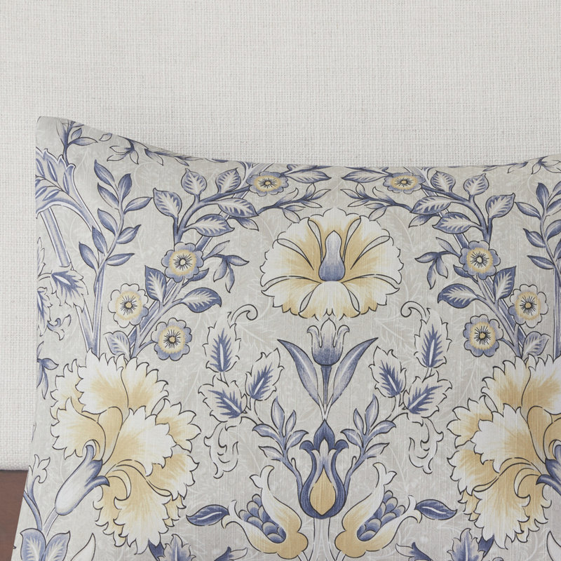 6 Piece Comforter King - Blue And Yellow Botanical Design 100% Cotton Modern Bedroom Bedding & Print Luxurious Experience