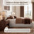 Noir King Upholstered Wingback Bed