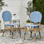 Chaises françaises d'extérieur, pe, aluminium, bleu marine, imprimé, rouille, chaises en aluminium à usage de jardin, sièges