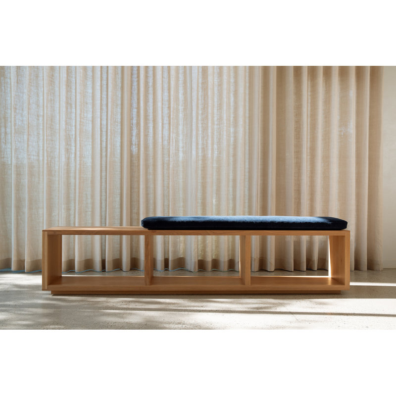 Cube + Void Solid Wood Storage Bench, 19.5" H x 122" W x 13" D