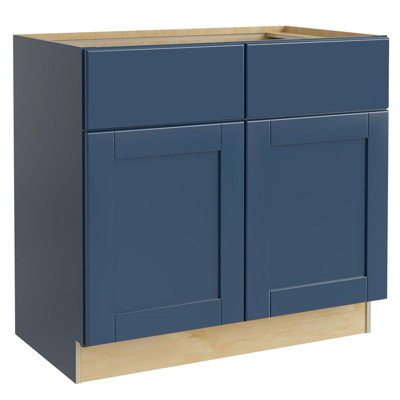 Gallery Express Haven Assembled 36 in W X 24 in D X 34.5 in H Sink Base Kitchen Cabinet with Sft Close in Navy