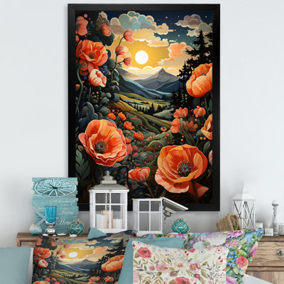 «Corter Countryside Red Poppy Field I», reproduction sur toile