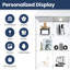Annoeska 4-Shelf Curio Cabinet with LED Light,  3 Columns Tempered Glass Display Cabinet-1574692941