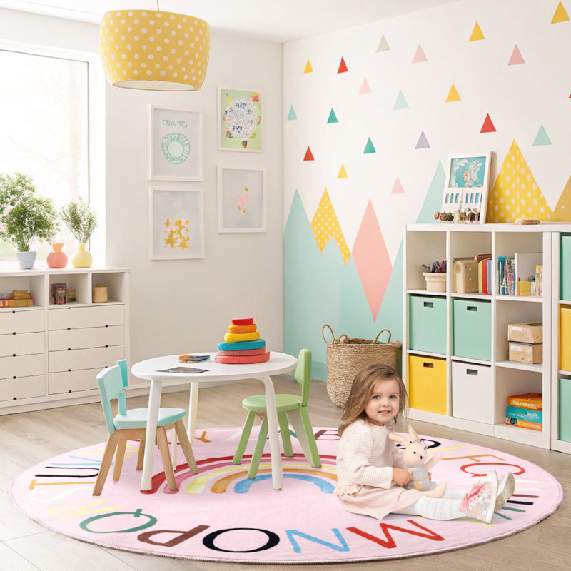 Tapis de salle de classe pour enfants, Round 4'11"