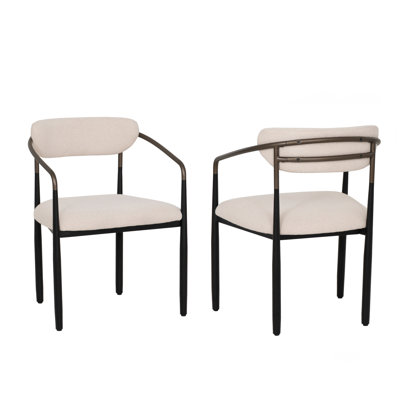 Berkoff Cream Upholstered Dining Chairs Set Of 2