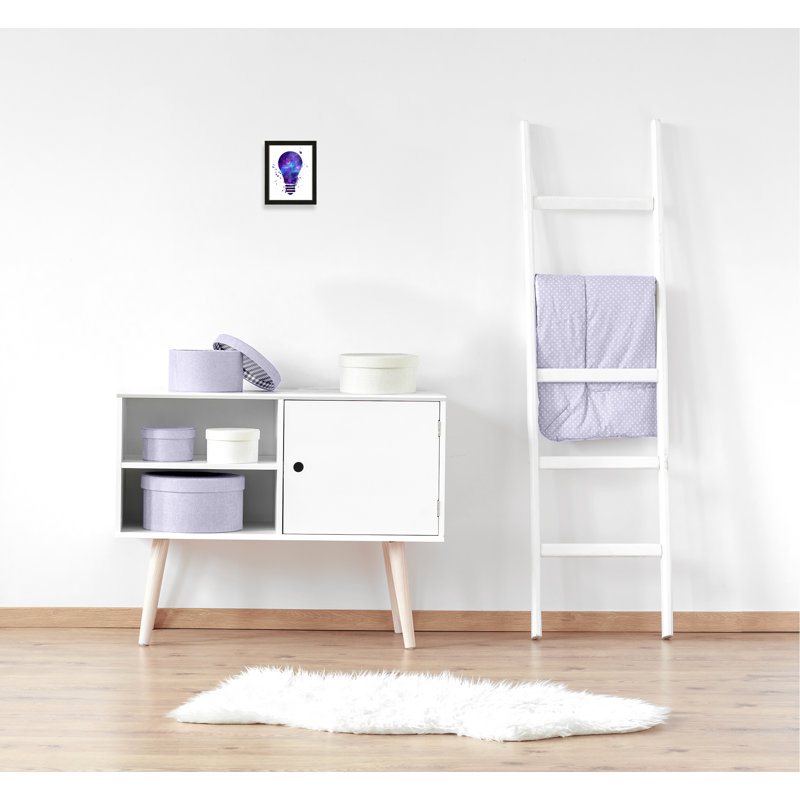 Décoration murale pour enfants light vagues, H 11 po x l 9 po x P 1,19 po, Cadre boîte à grain de bois noir