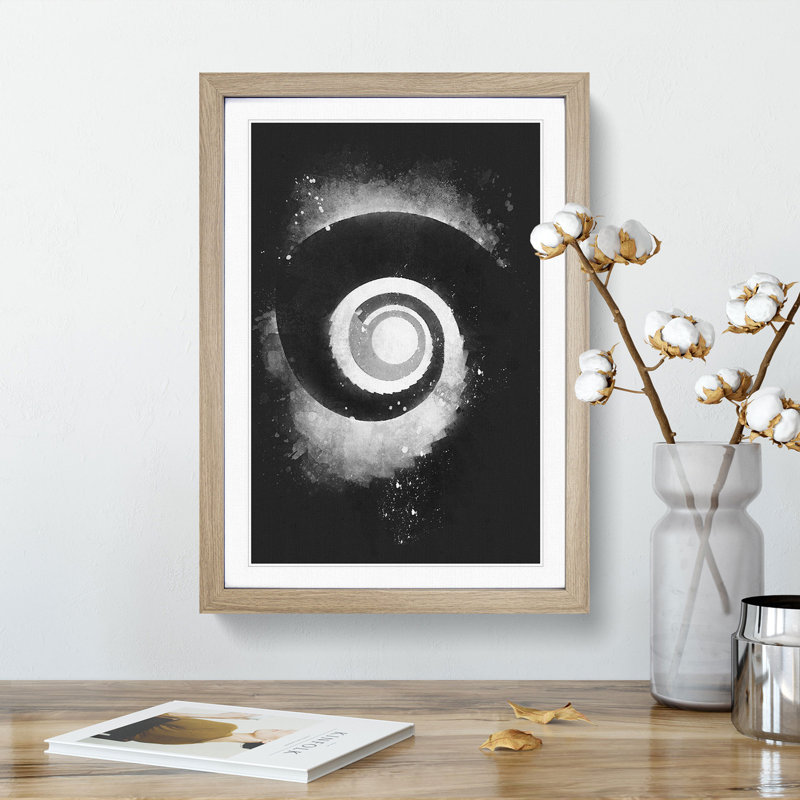 Spiral Staircase Abstract - Picture Frame Painting Print, 63cm H x 45cm W x 2cm D, Oak Framed