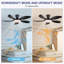 Ventilateurs de plafond modernes à profil bas de 48 pouces à 5 pales avec lumières et télécommande / app-1341952668