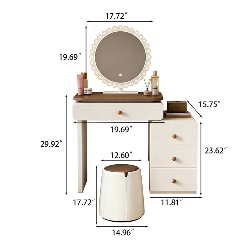 Commode et coiffeuse 27,56 po, 29.92" H x27.56" W x 15.75" D